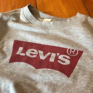 Levi's Gray Crewneck Sweater with Logo